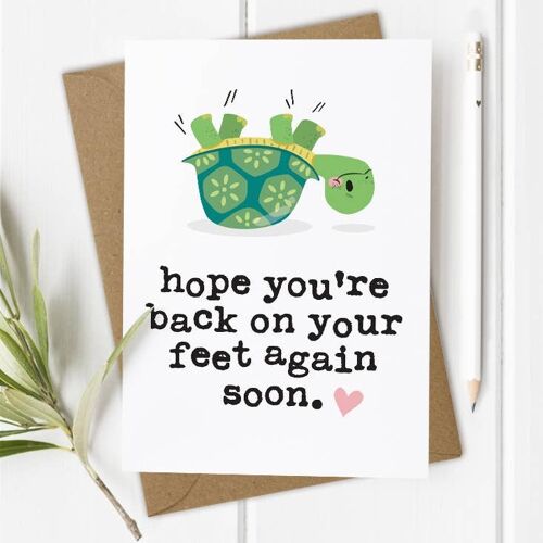 Turtle, Funny Get Well Soon Card