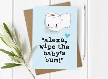 Carte drôle Alexa Blue - nouveau bébé garçon 2