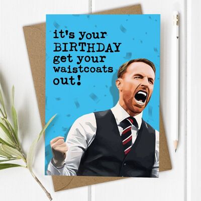 Gareth Southgate, England Football Manager - Birthday Card