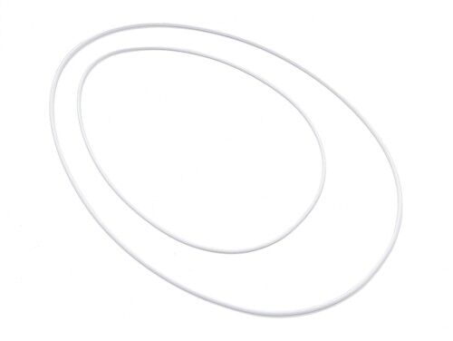 Metallring oval/Ei-förmig, 17x25cm, weiß
