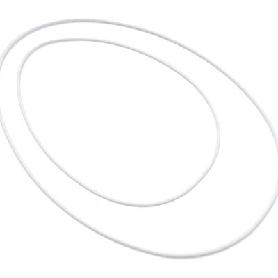 Anillo de metal ovalado / en forma de huevo, 17x25cm, blanco