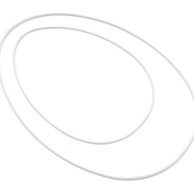 Metal ring oval / egg-shaped, 17x25cm, white