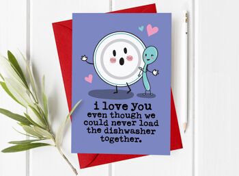 Lave-vaisselle - Carte drôle de Saint Valentin / anniversaire 2