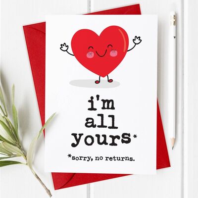 Soy todo tuyo - Tarjeta de San Valentín / Tarjeta de aniversario