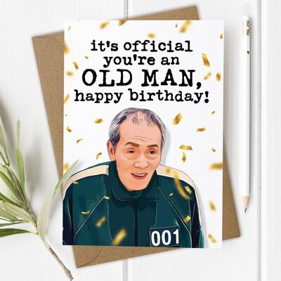 Old Man Gganbu, Squid Game, Netflix - Tarjeta de cumpleaños divertida