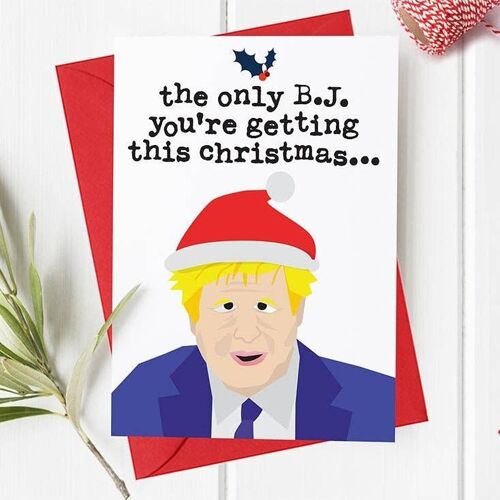 BJ Boris Johnson - Rude Christmas Card