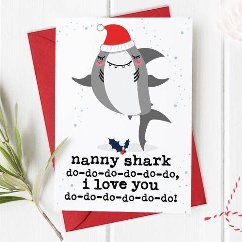 Nanny, Nana, Grandma Shark - Christmas Card