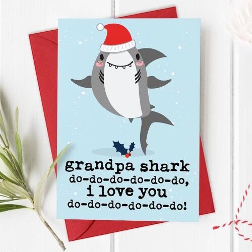 Grandpa, Grandad Shark - Christmas Card