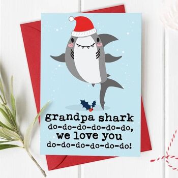 Grand-père, grand-père requin - Carte de Noël 3