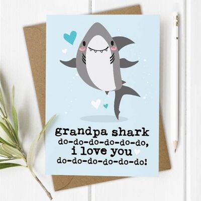 Papy Shark - Carte Fête des pères / Anniversaire de grand-père