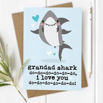 Papy Shark - Carte Fête des pères / Anniversaire de grand-père 3