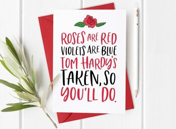 Tom Hardy, les roses sont rouges - Carte drôle de Saint-Valentin 2