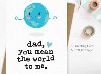 Papa tu veux dire le monde - Carte de fête des pères / anniversaire de papa 3