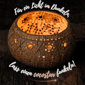 ...cocovibes lanterne en noix de coco HIPPIE avec sous-verres noués à la main en fibres de noix de coco 5