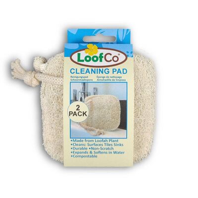 Paquete de 2 almohadillas de limpieza | Almohadillas de lufa de superficie natural