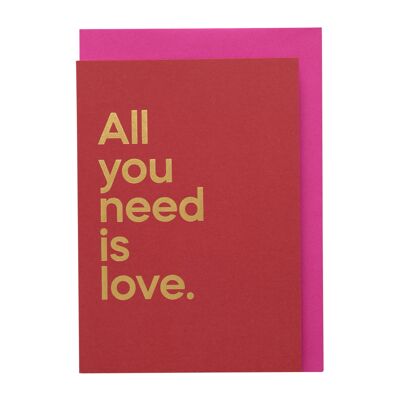 'All you need is love' Streamable song card