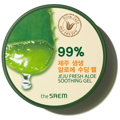 Jeju Fresh Aloe Soothing Gel 99% Frasco_ Gel Calmante Aloe 99% Jar_300ml