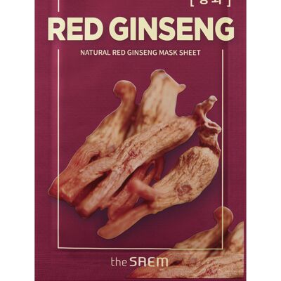 Natural Red Ginseng Mask Sheet _ Mascarilla Ginseng Rojo_21ml