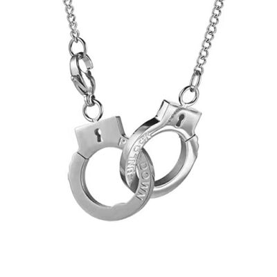 Lee Cooper men's necklace - silver handcuffs pendant