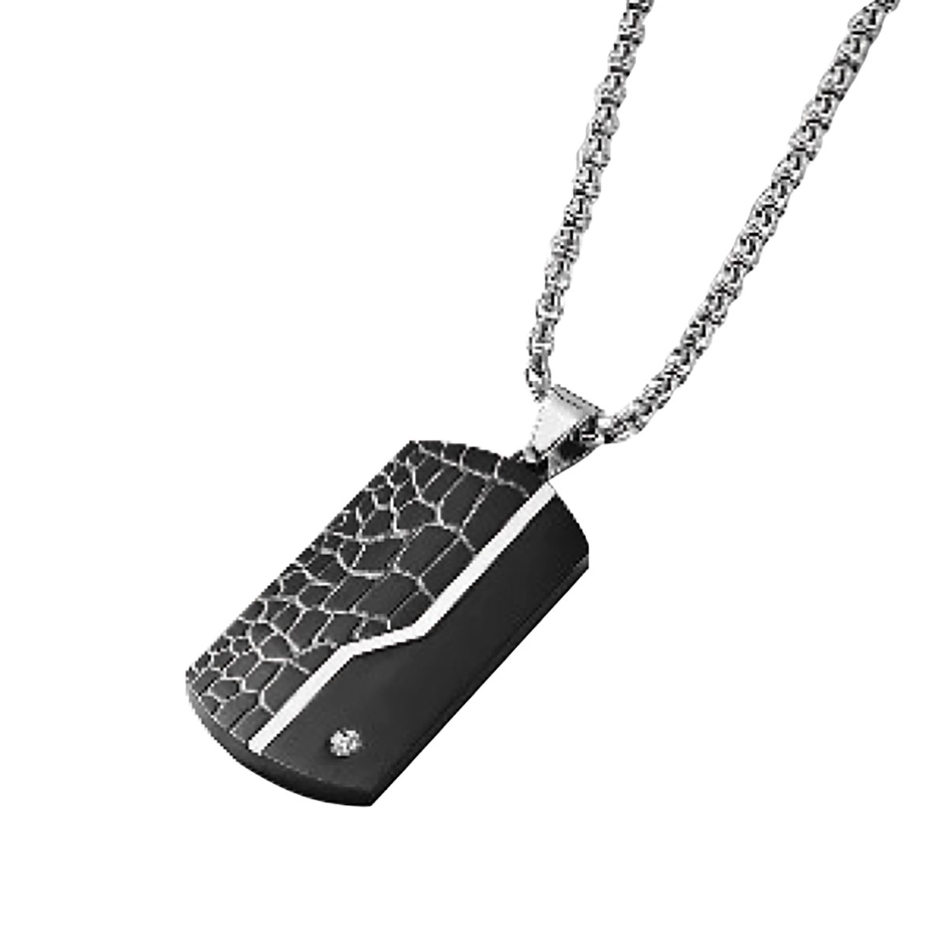 Collier homme Lee Cooper pendentif plaque lézard