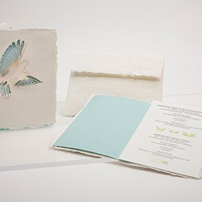 Taube - folded card made of handmade paper