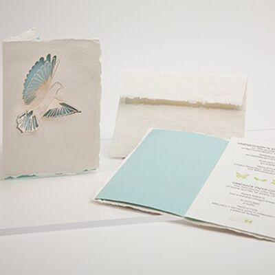 Taube - tarjeta doblada de papel hecho a mano