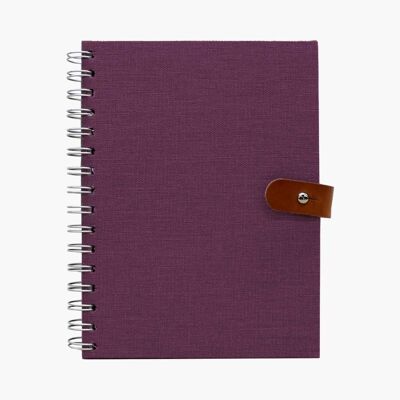 Carnet en tissu avec fermeture en cuir A5