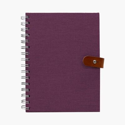 Fabric notebook with leather closure A5