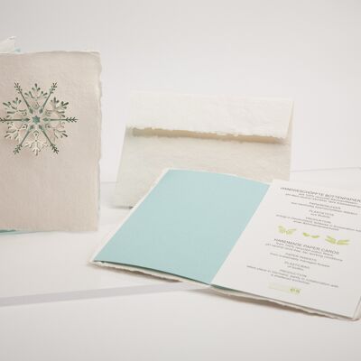 Copo de nieve - tarjeta doblada de papel hecho a mano