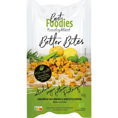 Better Bites - Pommes de terre et petits pois en dés biologiques, herbes méditerranéennes