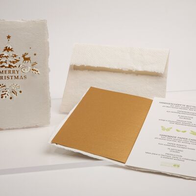 Font Merry Christmas - folded card made of handmade paper