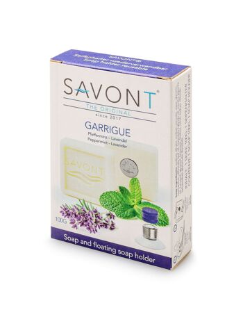 Savon de Provence à la menthe poivrée avec porte-savon magnétique "Prêt-à-savonner" 2