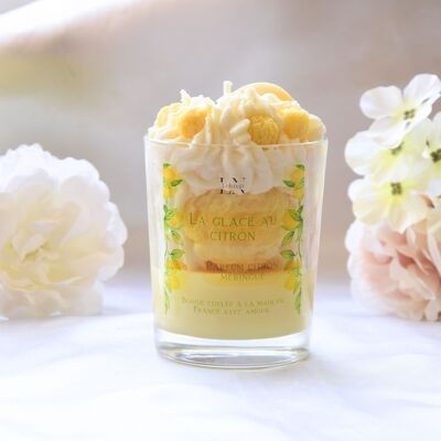 Gourmet artisanal candle scented with lemon meringue