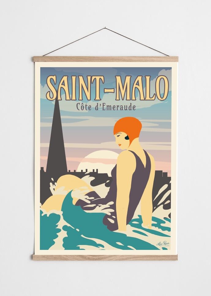 Póster Saint-Malo El bañista
