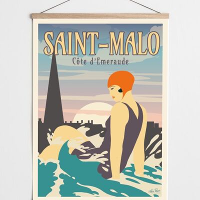 Poster Saint-Malo Der Badende