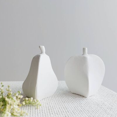 Keramik Apfel und Birne, Set 2-teilig