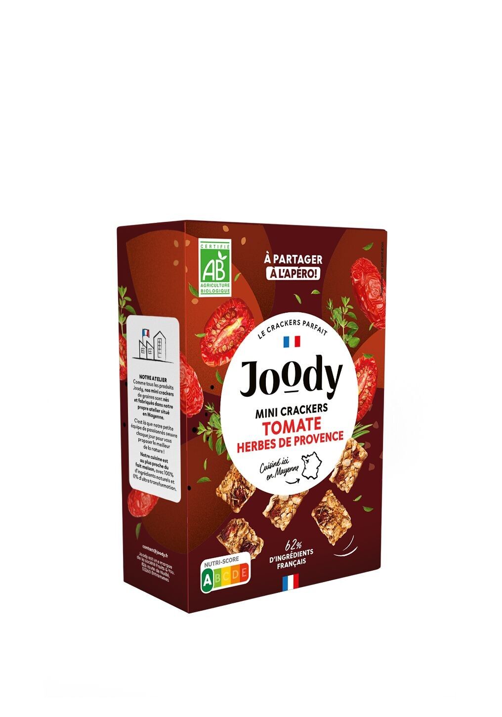 Galletas de tomate Herbes de Provence - sin gluten, orgánicas, Nutriscore A (90 g)