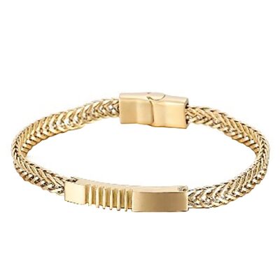 Lee Cooper men's bracelet - fine chain bracelet and golden steel plate