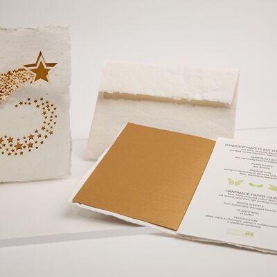 Estrella fugaz - tarjeta doblada de papel hecho a mano