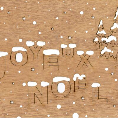 Joyeux Noel - wooden greeting card with PopUp motif