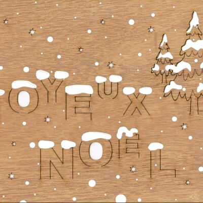 Joyeux Noel - wooden greeting card with PopUp motif