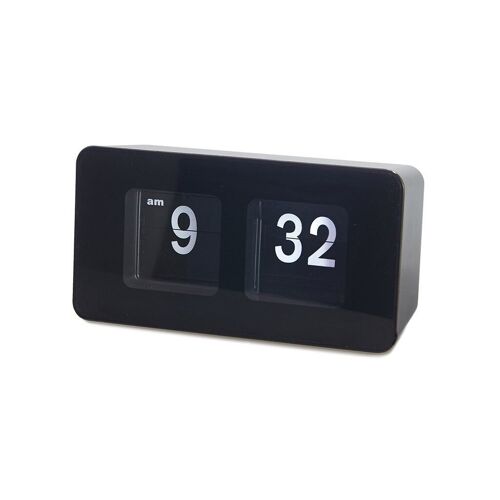 Reloj sobremesa,Flip Clock,negro,2xAA,ABS