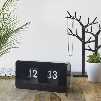 Horloge de table, Flip Clock, noir, 2xAA, ABS 3