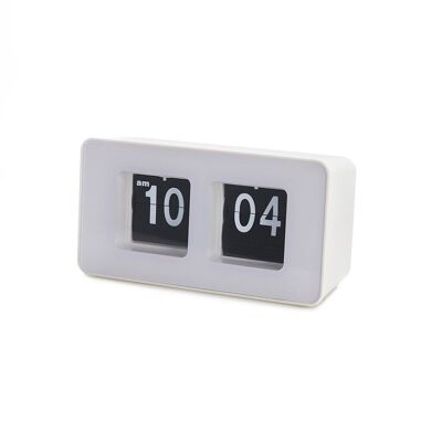 Orologio da tavolo, Flip Clock, bianco, 2xAA, ABS