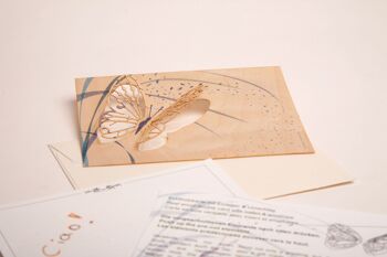 Papillon - carte de voeux en bois avec motif pop-up 1