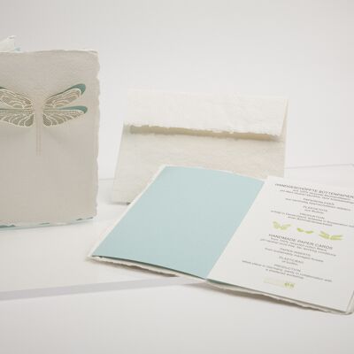 Dragonfly - folded card made of handmade paper