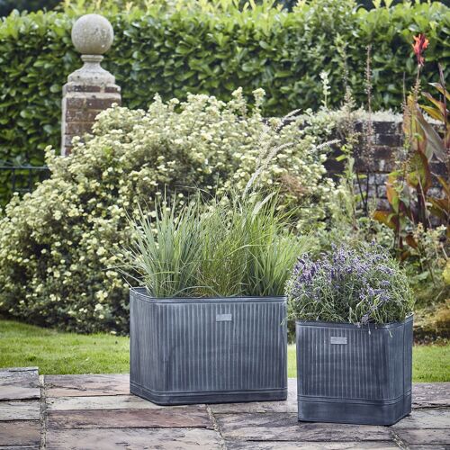 Hampton Galvanised Square Planter