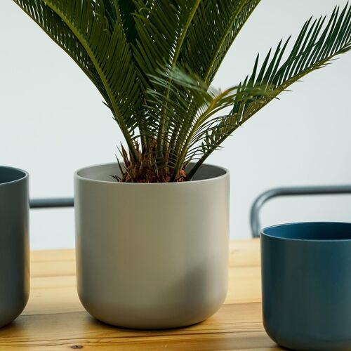 Lisbon Light Grey Premium Glaze Planter