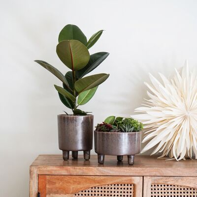 Pisa Mocha Reactive Glaze Planter