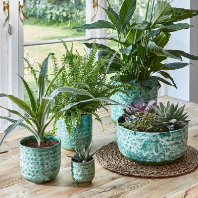 Emerald Reactive Glaze Planter